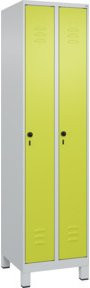 C+P Spind Classic PLUS Garderobenschrank mit 2 Abteilen, Farbe Grau/Grün, H x B x T: 195 x 50 x 50 cm - Bild 1