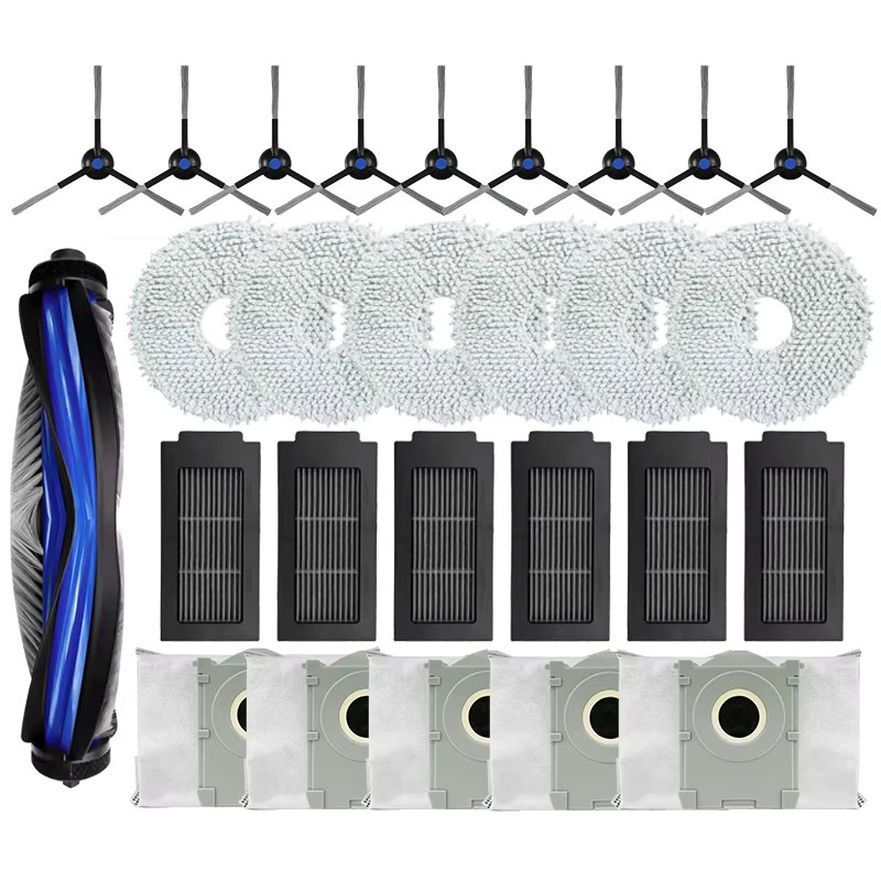 LIXIU Zubehör-Set für Ecovacs T50 Pro Omni, T50 Pro und T50 Omni in Weiß mit HEPA-Filter, Mopp-Tuch und Seitenbürsten - Bild 4