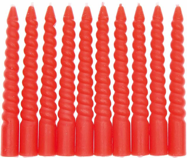 Rico Design Spiralkerzen in Rot, Durchmesser: 1,2 cm, Höhe: 10 cm - Bild 1