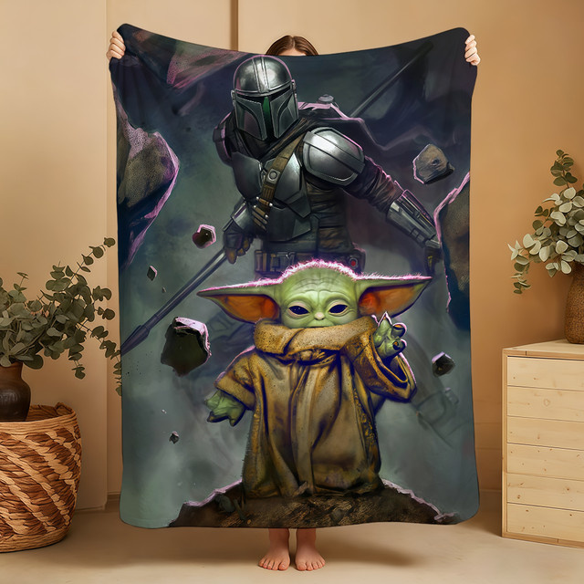 Star Wars Yoda Superkuschelige Plüschdecke in Multicolour für Sofa und Wohnzimmer - Bild 1