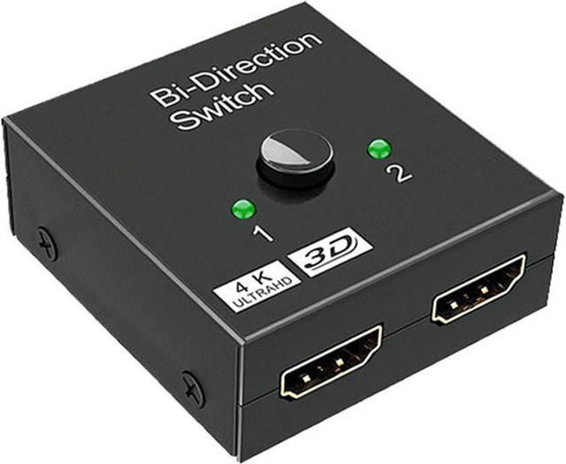 IPUMYNO HDMI 2.0 Switch 2x1 1x2 bidirektionaler Umschalter 4K Splitter in Schwarz - Bild 1