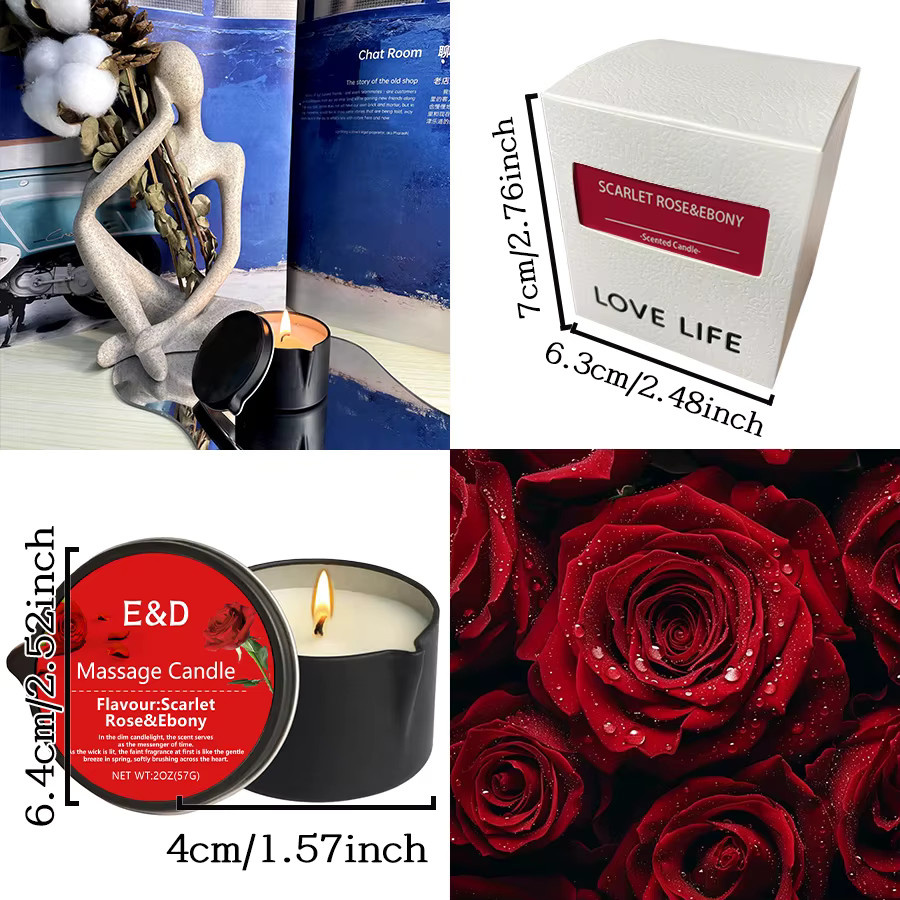 SM Product Spa Essentials Massagekerze Scarlet Rose Aromatherapie Duftkerze 59 g - Bild 2