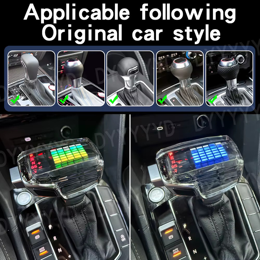 DEXINGTE Kristall-Schaltknauf mit LED-Beleuchtung für Audi, VW Passat, Golf, Tiguan, Skoda Octavia, CC, DSG-Schalthebel, transparent - Bild 2
