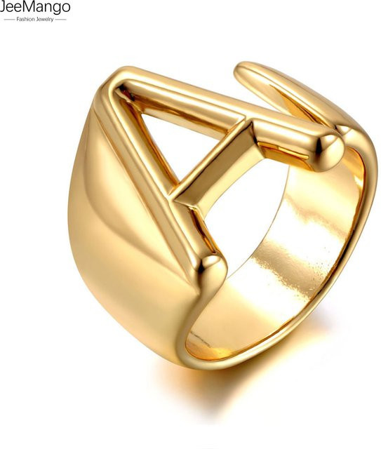 JeeMango Ring, A-Z Buchstabe, Gold, Damen - Bild 1