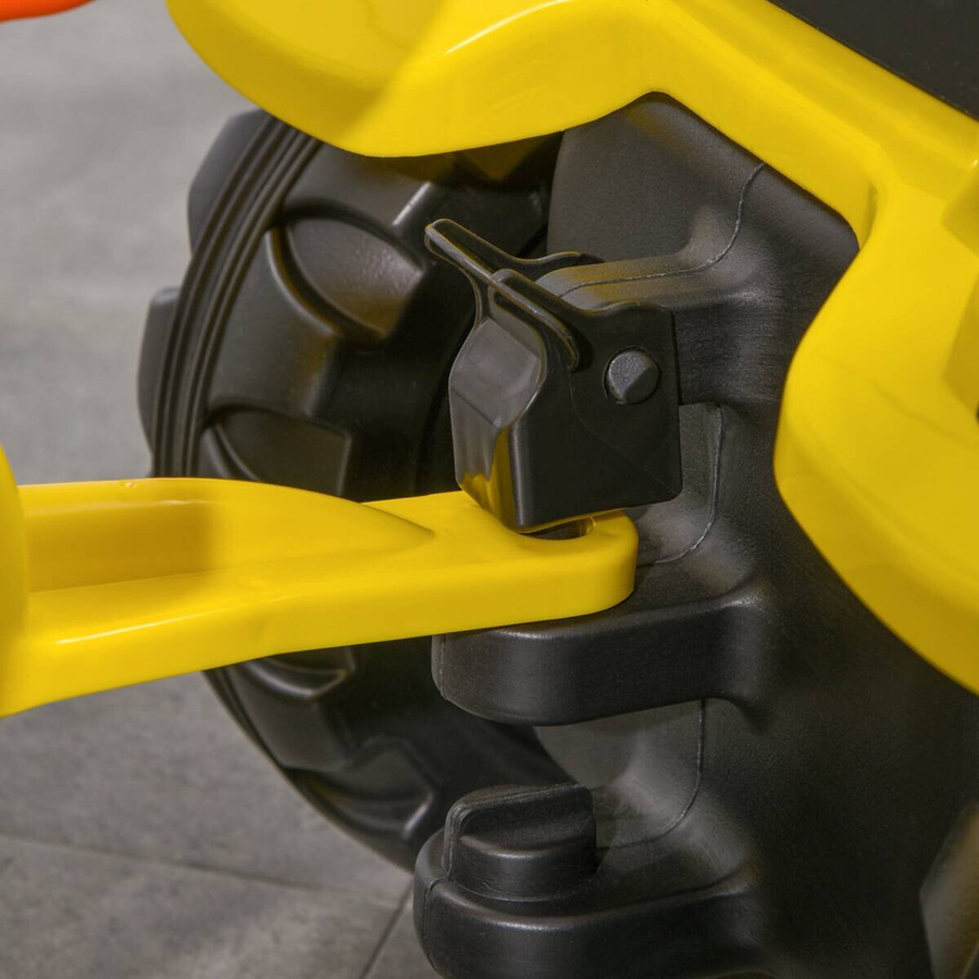 HOMCOM Trettraktor mit Anhänger Spielfahrzeug Metall Gelb ab 3 Jahren - Bild 5