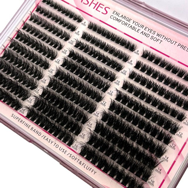 AMSDCN Cluster-Wimpernverlängerung, 30 Reihen, 8–16 mm, Wispy, Unisex - Bild 1