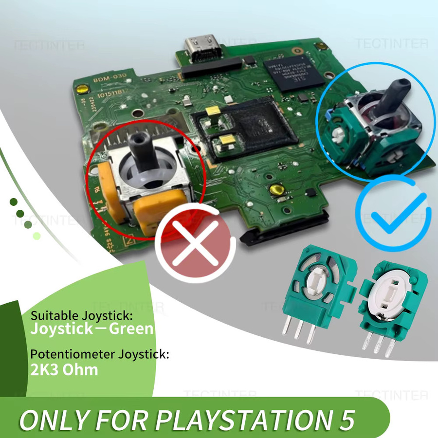TECTINTER Ersatz Analog Joystick Potentiometer Modul 2K3 Ohm für PS5 Controller PlayStation 5 Zubehör - Bild 3