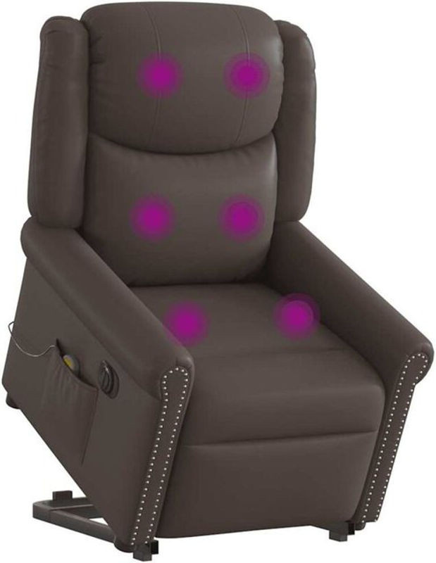 Vidaxl Relaxsessel mit elektrischer Aufstehhilfe in Braun aus Kunstleder und Polyester - Bild 1