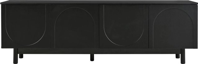 okwish TV Schrank Lowboard in Luxusstil mit Einlegeplatten, Schwarz matt, B/T/H: 175 x 38 x 56 cm - Bild 1