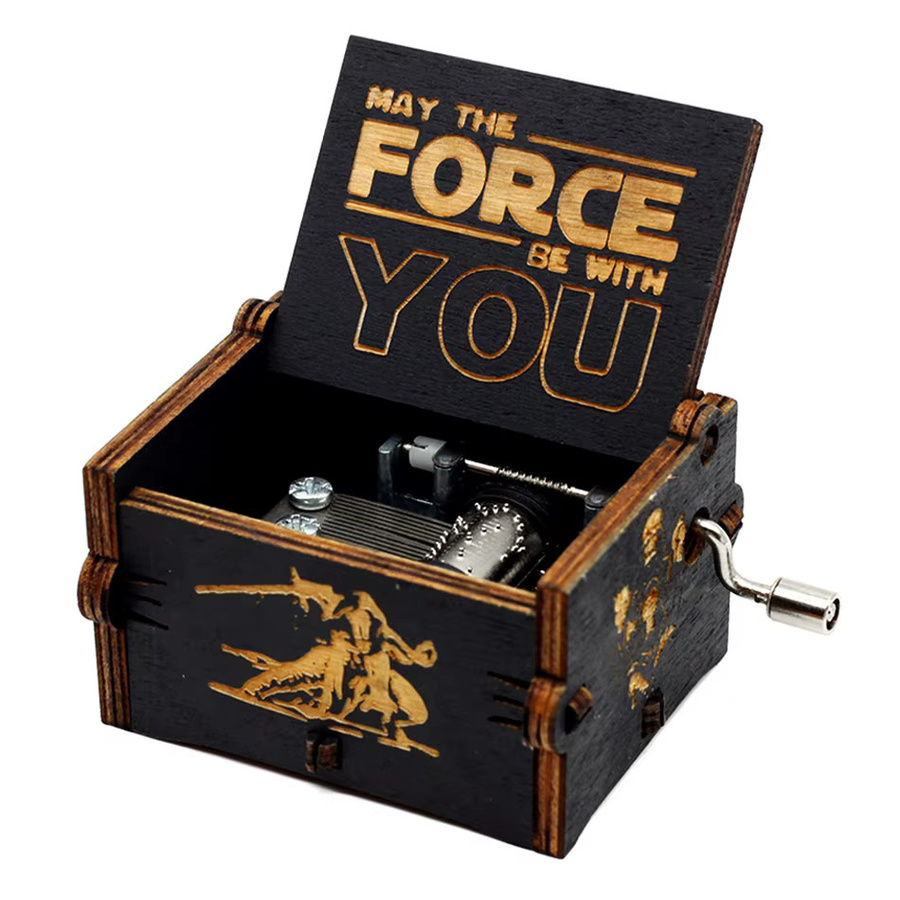 Bandai Star Wars Figur, hölzerne Spieluhr, Holz, Schwarz - Bild 2