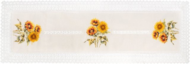 Tischläufer viva domo Sonnenblume floral in Gelb und Multicolour, B/H: 140 x 40 cm - Bild 1
