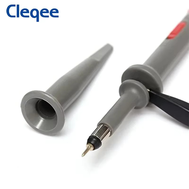 Cleqee P6100 Oszilloskop-Tastköpfe Set 2 Stück, 100 MHz Bandbreite, einstellbare Dämpfung 1x/10x, BNC-Leitungen, Farbe: Grau - Bild 2
