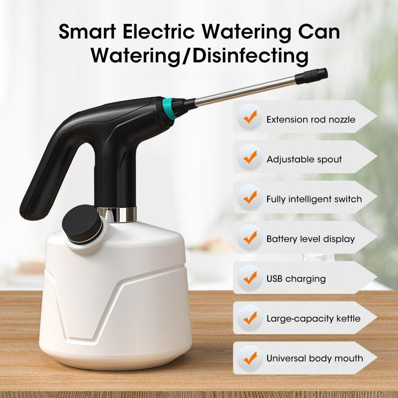 Elektrische Pflanzensprühflasche mit 2L Fassungsvermögen, automatische Bewässerung und USB-Aufladung, Vernebler und Desinfektionssprüher für deine Gartenpflege in Schwarz oder Weiß - Bild 2