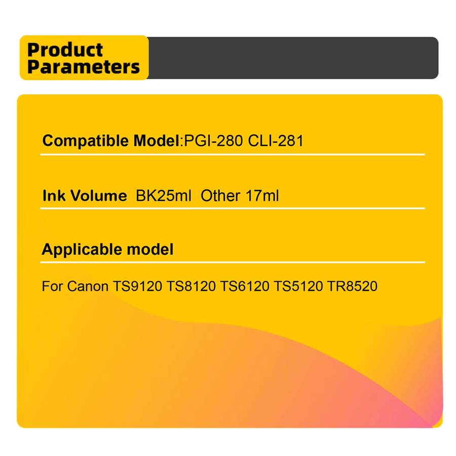 Kompatible Tintenpatronen Set für Canon PGI-280XXL und CLI-281XXL, Mehrfarbig, passend für TR8620a, TR8620, TS702a, TS9520, TS9521C, TR8520 und TS6220 - Bild 3