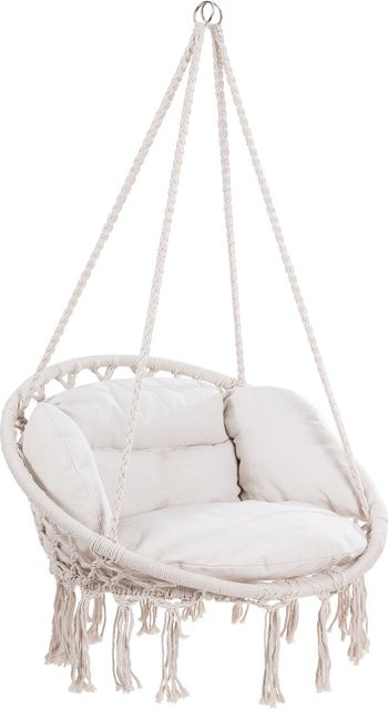 DETEX Hängesessel in Creme mit Kissen aus Baumwolle und Polyester, B/T/H: 80 x 60 x 140 cm - Bild 1