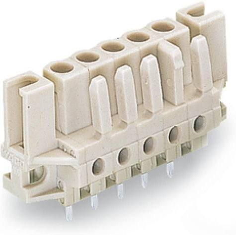 WAGO Buchsengehäuse-Platine 722 beige, 50 Stück, Rastermaß: 5 mm, 722-136/047-000 - Bild 1