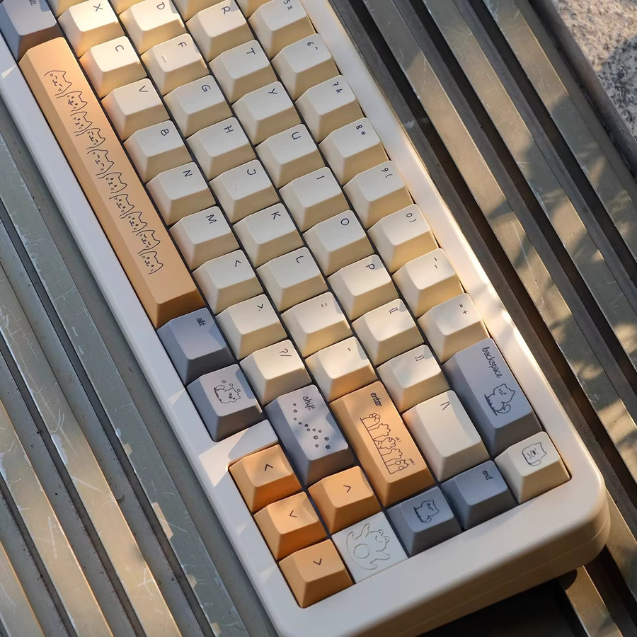 Venit Keys Sand Cat Tastenkappen im Cherry Profile aus PBT mit Dye-Sublimation für mechanische Tastaturen in Sand und Multicolour - Bild 4