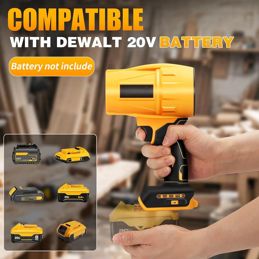 DEWALT Elektrischer kabelloser Laubbläser für 20V Akku in Gelb, Hochgeschwindigkeits-Staubgebläse und tragbarer Jet-Lüfter zur Terrassenreinigung - Bild 3