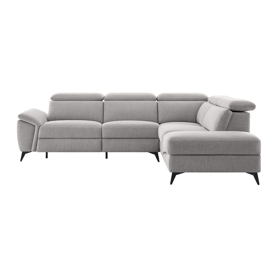 Vente-unique Relaxsofa Cadilo in Lichtgrau mit L-Form und elektrischem Motor pro Sitzplatz, Breite: 279 cm - Bild 2