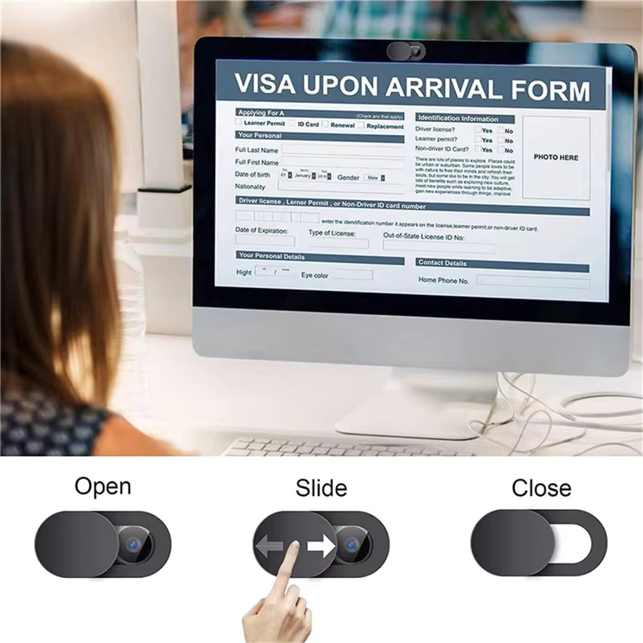 5 oder 10 Stück Webcam Abdeckung Schiebe Kamera Schutz Aufkleber für iPad, PC, Macbook, Tablet und Smartphone in Schwarz - Bild 4