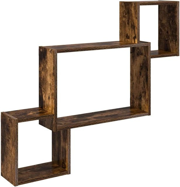 vidaXL Wandregal in Raucheiche, modernes Wandregal für Wohnzimmer, Schlafzimmer oder Home Office, Farbe: Braun, B/T/H: 91,5 x 15 x 76 cm - Bild 1
