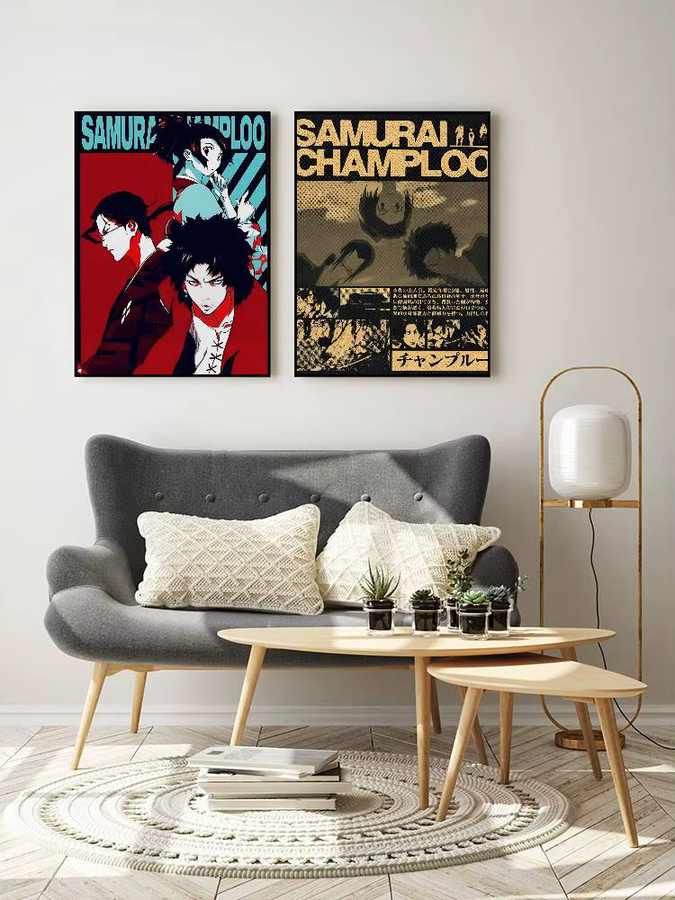 Vintage Samurai Champloo Anime-Poster als Kunstdruck in Mehrfarbig, Rechteckiges Papierposter zur Wanddekoration - Bild 7