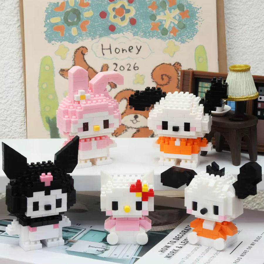 Sanrio Bausteine Hello Kitty Cinnamoroll My Melody Kuromi Pochacco, Puzzle-Spielzeug - Bild 1