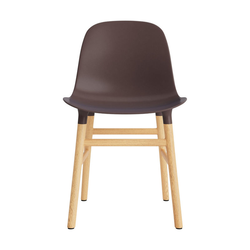 Normann Copenhagen Form Stuhl mit Holzgestell und Kunststoffschale in Braun im skandinavischen Design - Bild 2