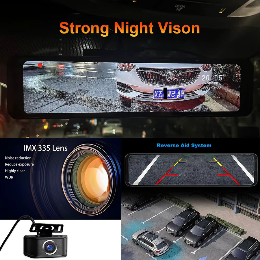 HGDO M420 Rückspiegel Dashcam mit 4K Frontkamera und 2K Rückfahrkamera, Auto DVR Recorder mit WIFI und GPS, Schwarz - Bild 2