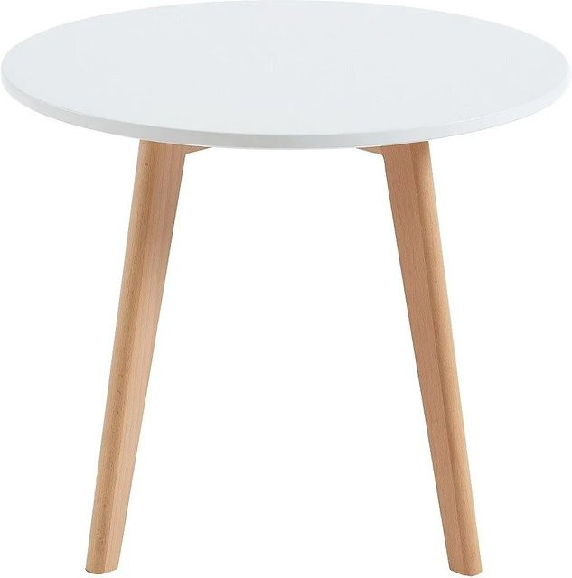 Vente-unique Esstisch Louloune für Kinder in Weiß und Naturfarben aus Buche und MDF, Breite: 60 cm - Bild 1