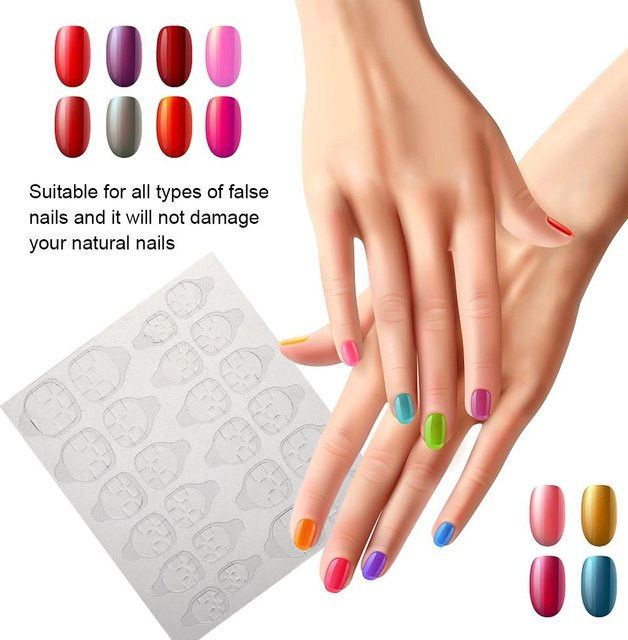 Beautyyy Nail-Art-Tabs, doppelseitige Klebebänder für künstliche Nägel, beige, 240 Stück - Bild 1