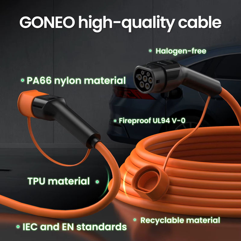 GONEO Typ 2 EV-Ladekabel mit TÜV-Zertifizierung, IP54 wasserdicht und feuerfest aus PA66+TPU - Bild 3