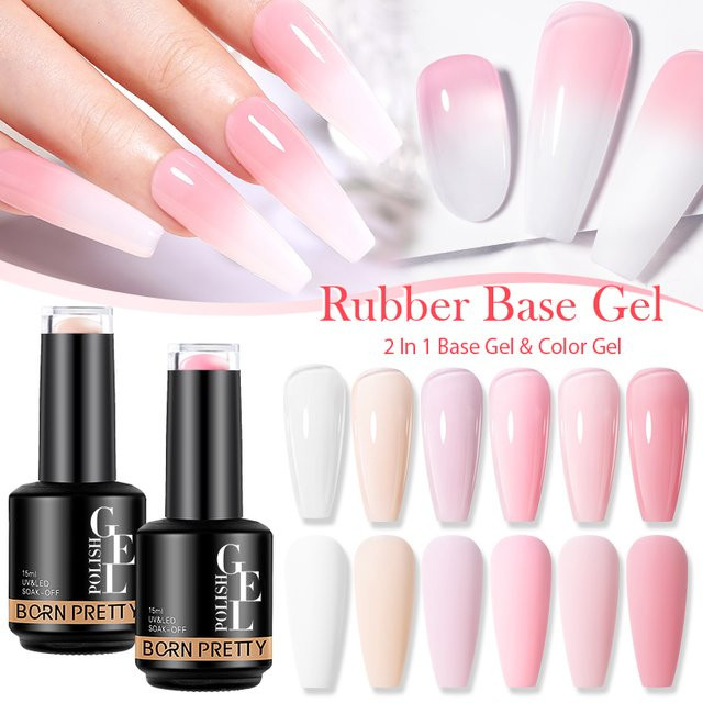 BORN PRETTY Nude Rubber Base Gel, 15 ml, Milchweiß - Bild 1