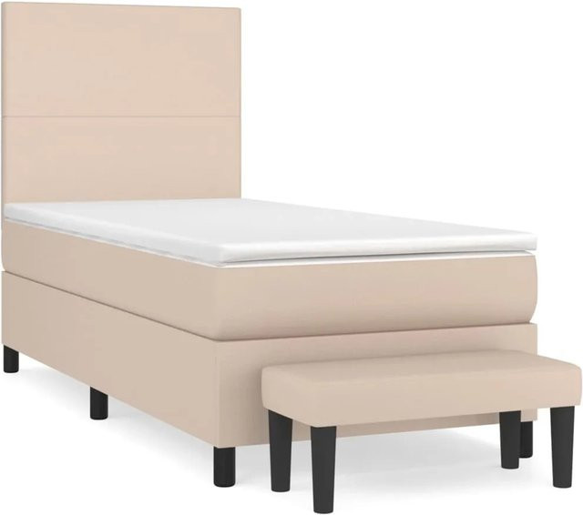 vidaXL Boxspringbett Hybrid mit Taschenfederkern in Cappuccino-Braun, B/T: 100 x 200 cm - Bild 1