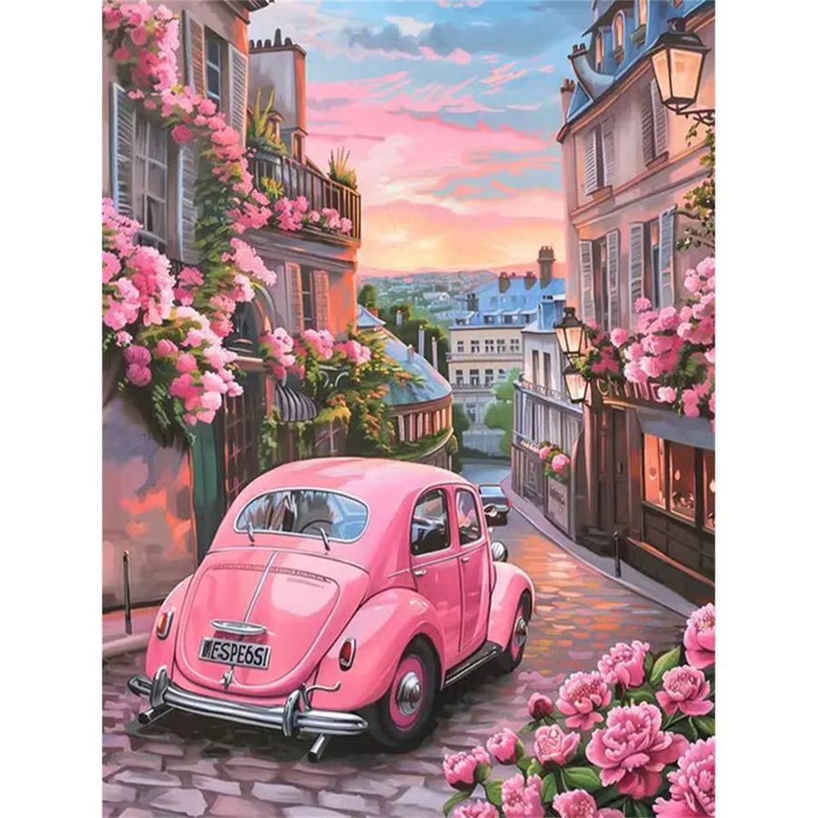 YUTTEE Diamond Painting Set Landschaft Motiv mit runden Diamanten als DIY Mosaik Stickerei Set - Bild 3