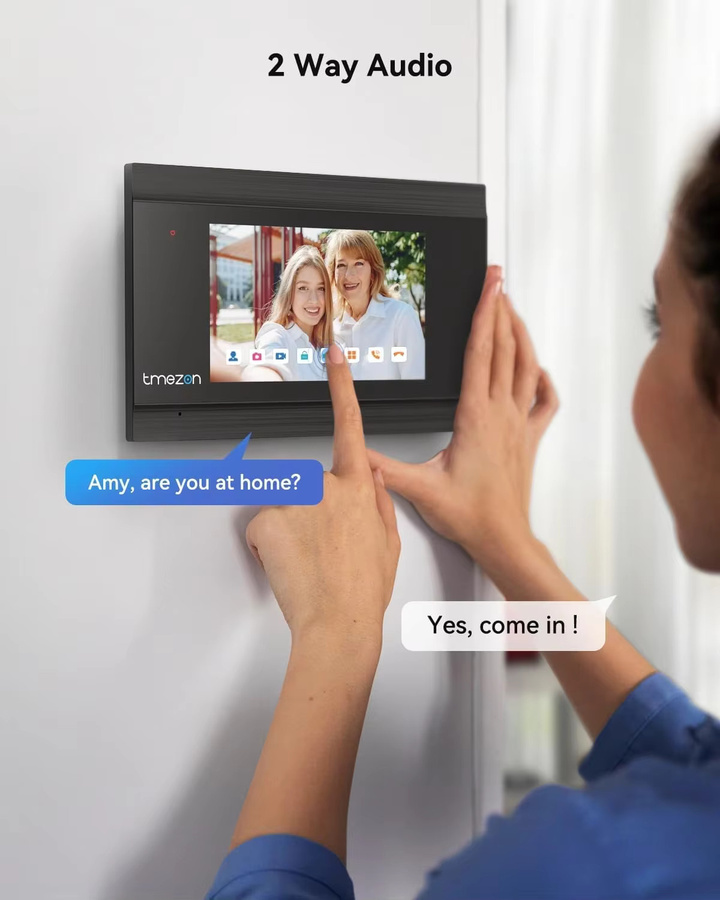 Tuya Smart Home WLAN Video-Gegensprechanlage mit 7 Zoll Touch-Monitor und 1080P Kamera in Schwarz - Bild 2