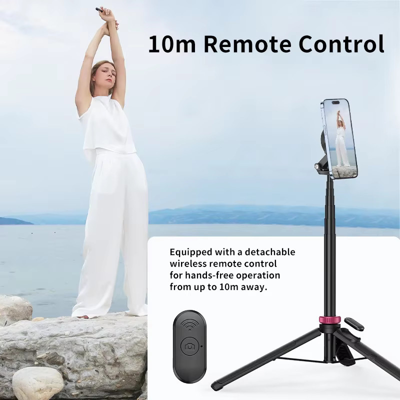 Ulanzi MT-84 MagSafe Selfie-Stick Stativ mit Bluetooth-Fernbedienung in Schwarz, 1,53 m Telefon-Verlängerungsstativ für iPhone 16 15 Live-Streaming und Vlog - Bild 4