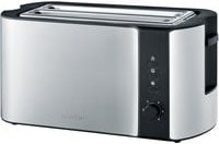 Severin Automatik-Langschlitztoaster AT 2590 mit Brotscheibenzentrierung und Brötchenaufsatz, Edelstahl/Schwarz/Silber, B/T/H: 38 x 18 x 19 cm - Bild 1