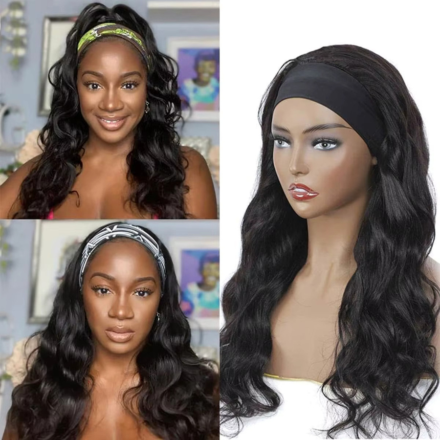 Dula A Hair Stirnband-Perücke, Echthaar, gewellt, 250 % Dichte, Damen - Bild 3