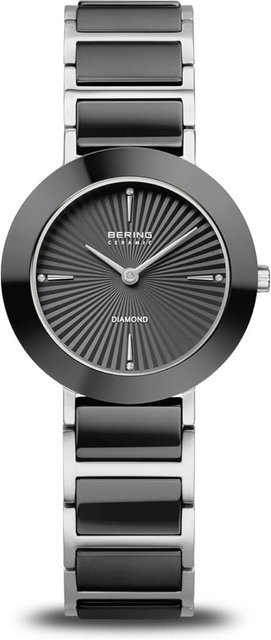 Bering Damenuhr, Quarz, Keramik, Edelstahl, Diamant, 29 mm, Schwarz - Bild 1