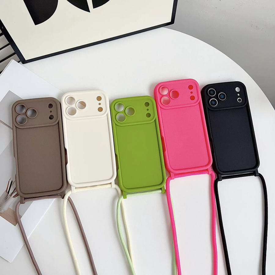 Stoßfeste Handyhülle für Apple iPhone mit Umhängeband und Kameraschutz, Braun - Bild 4