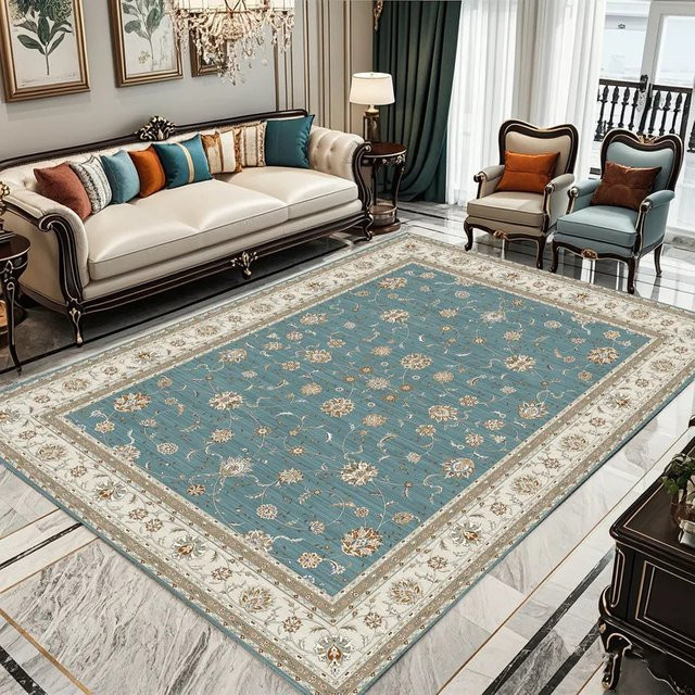 VIKAMA Bohemian-Teppich in Blau, waschbar und langlebig, Rechteckig, Breite: 120 cm, Tiefe: 80 cm - Bild 1