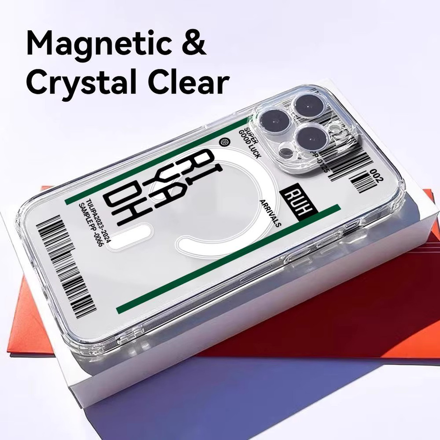 Magnetische transparente Handyhülle für Apple iPhone 12 bis 17 Pro Max Plus mit Ladefunktion in Schwarz und Transparent - Bild 3