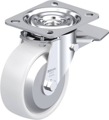 Blickle Lenkrolle mit Feststeller L-PPN 100R-ST-FA in Weiß, Rad-Durchmesser: 100 mm, Tragfähigkeit: 160 kg - Bild 1