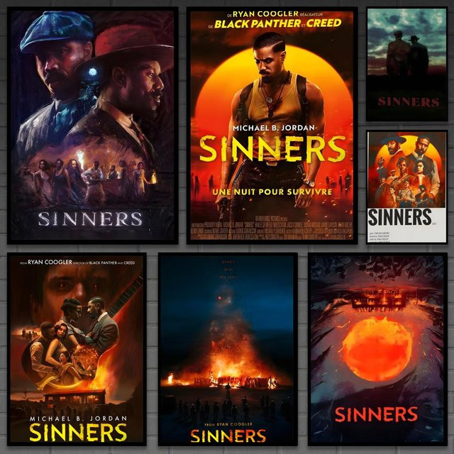 S-Sinners Klassisches Filmplakat als wasserfeste HD-Wandkunst in Schwarz und Mehrfarbig - Bild 1