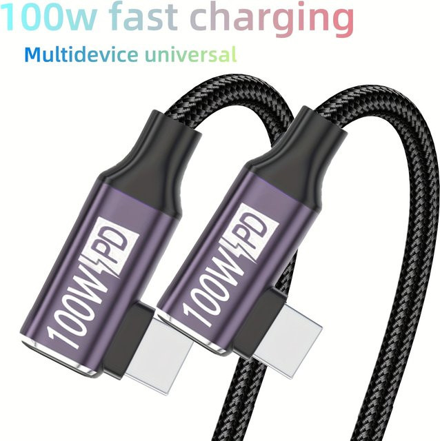 USB-C auf USB-C Schnellladekabel in Grau für iPhone 16, 15 Pro Max und Samsung Galaxy S24, S23, S22, S21, S20, S10 und weitere Modelle - Bild 1
