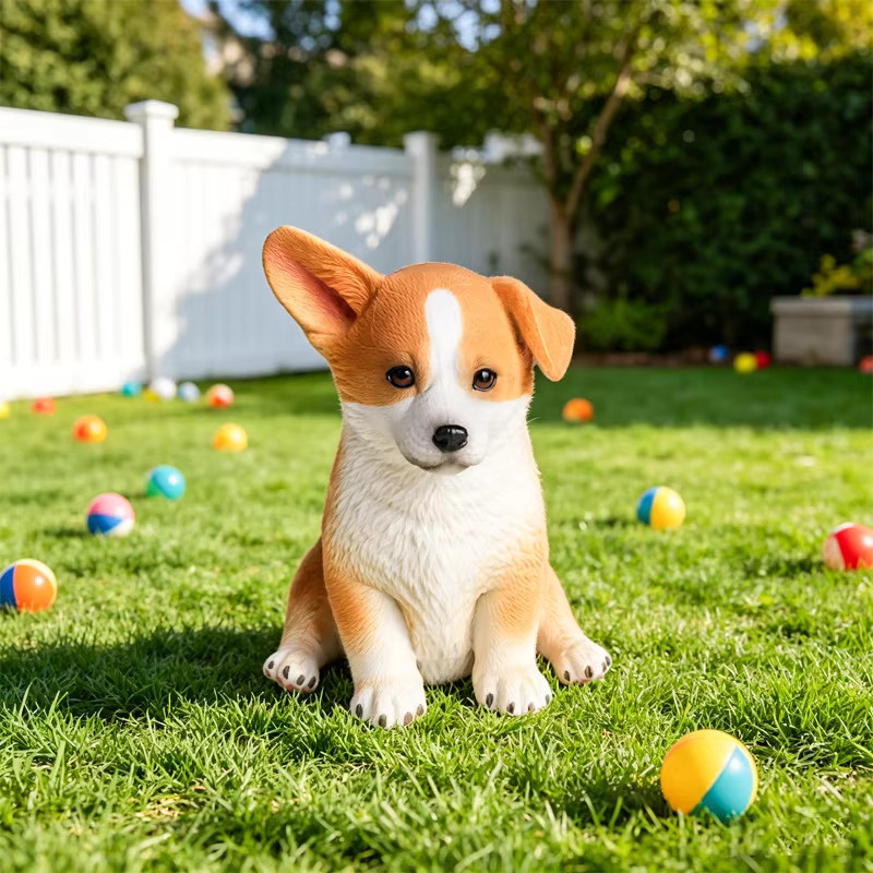 Oenux Corgi-Figur, Hundemodell, Tierfigur, Braun, Kunststoff - Bild 5