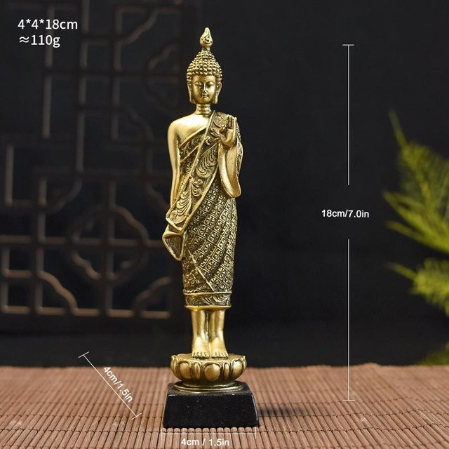 Yiran Health & Beauty Buddha-Statue im Südostasien-Stil aus Kunstharz in Gold für deine Heimdekoration - Bild 1