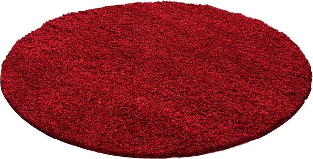 Ayyildiz Hochflorteppich Life Rot im Shaggy-Stil Durchmesser: 80 cm - Bild 1