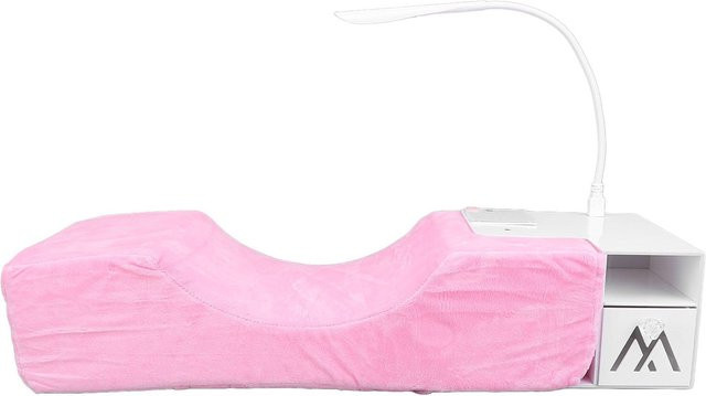 KONNWEI Wimpernverlängerungskissen mit LED-Licht, Pink, U-förmig - Bild 1